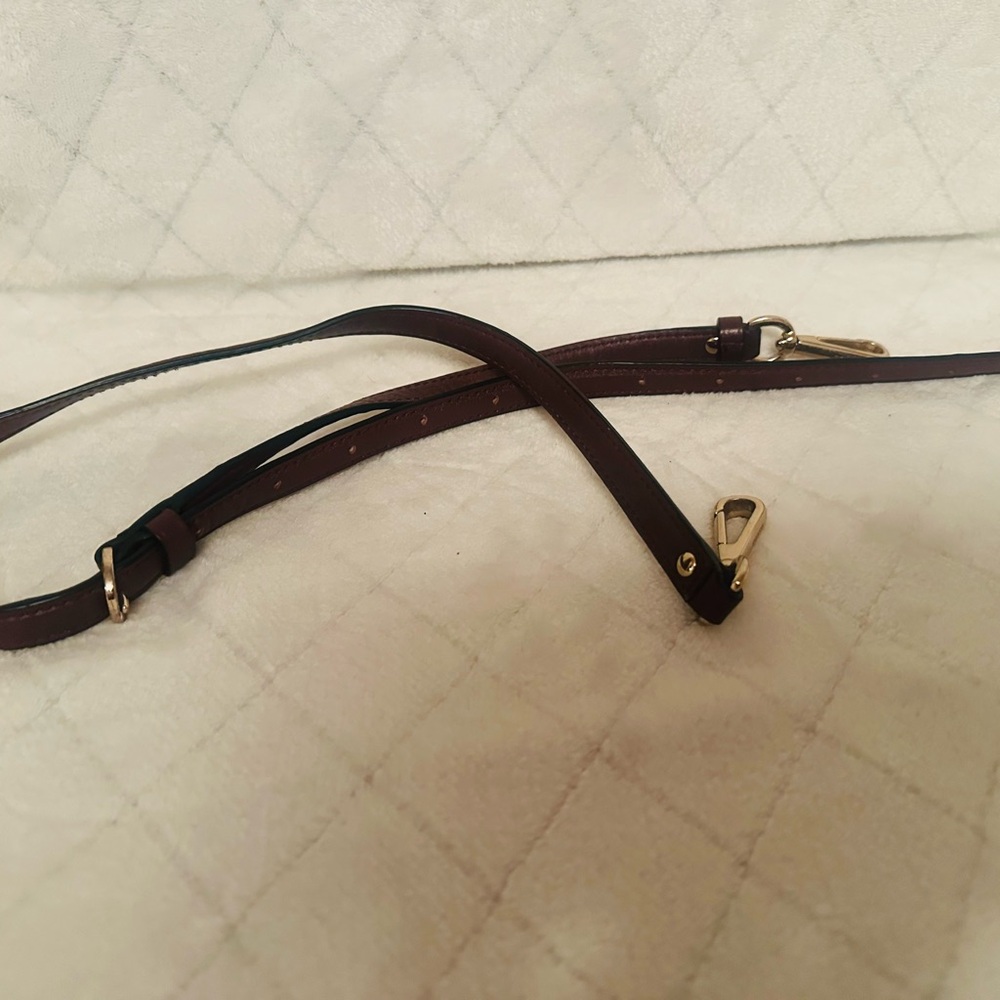 Coach Burgundy/Wine Leather Satchel with Scarf - Picture 10 of 11